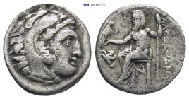 Kingdom of Macedon, Antigonos I Monophthalmos AR Drachm. (18mm, 3.9 g) In the name and types of Alexander III. Lampsakos, circa 310-301 BC. Head of He...