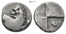 THRACE, Chersonesos. Circa 386-338 BC. AR Hemidrachm (13mm, 2.2 g). Forepart of lion right, head reverted / Quadripartite incuse square with alternati...