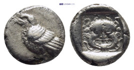 TROAS, Abydos. 480-450 BC. AR Obol (9mm, 0.9 g). Standing eagle / Facing head of gorgon in incuse square.