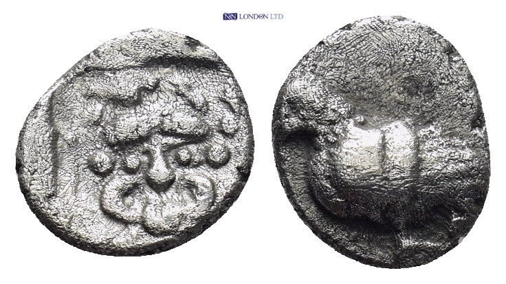 TROAS, Abydos. Circa 480-450 BC. AR Obol (10mm, 0.8 g). Gorgoneion facing within...