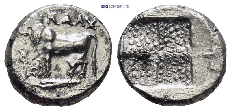 BITHYNIA, Kalchedon. Circa 367/6-340 BC. AR Drachm (14mm, 3.7 g). Bull standing ...