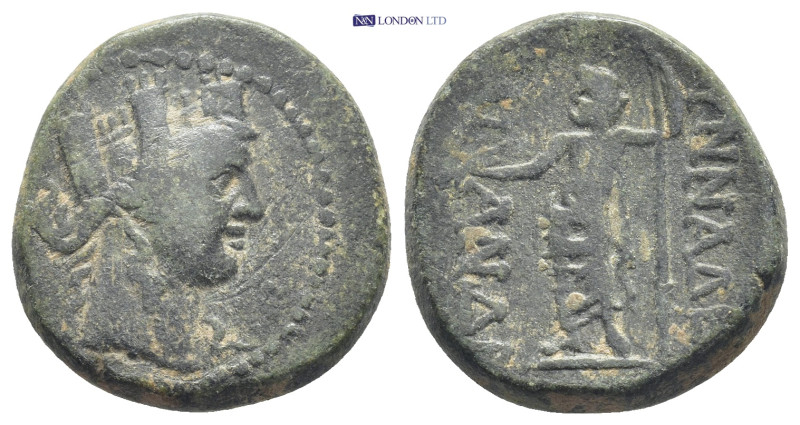 Phrygia, AE (21mm, 7.74 g), Synnada 133-0 BC. Turreted head of Tyche right / SYN...