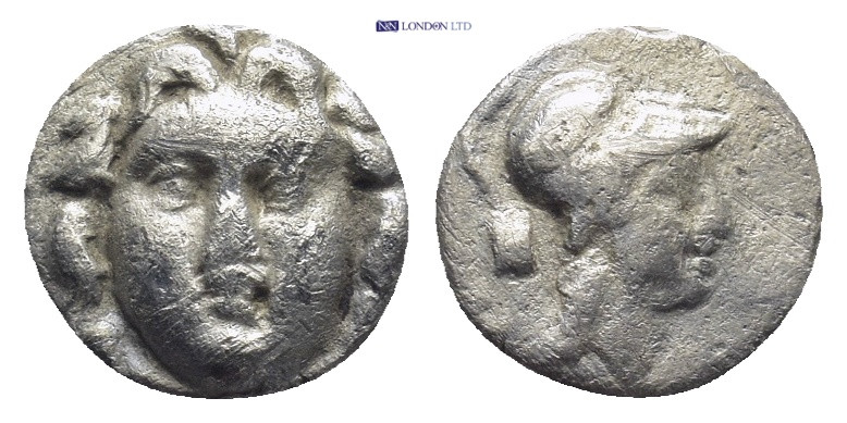 Pisidia. Selge circa 350-300 BC. Obol AR (0.63 Gr. 9mm.) 
Gorgoneion. 
Rev. Head...