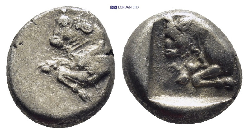 CARIA. Uncertain. (Circa 500-450 BC). Diobol. Milesian standard. (2.16 Gr. 12mm....