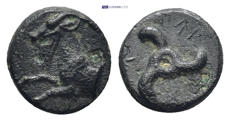 DYNASTS of LYCIA. Perikles. Circa 380-360 BC. AE (1.18 Gr. 10mm.). 
Forepart of ...