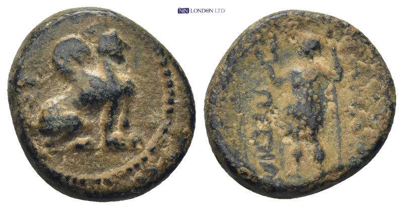 PAMPHYLIA. Perge. Ae (17mm, 4.66 g) (Circa 260-230 BC). Obv: Sphinx seated right...