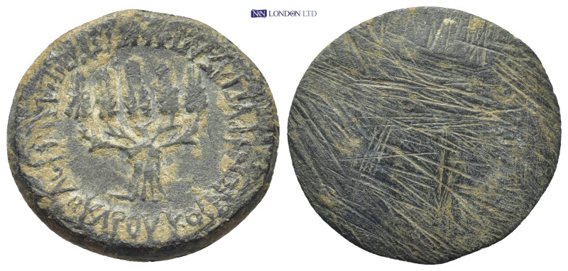 PHRYGIA, Apameia. Vespasian. AD 69-79. Æ (25mm, 7.0 g). Five grain ears tied in ...