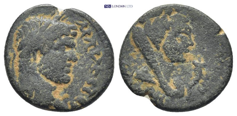 Mesopotamia, Carrhae AE (Bronze 3,4g 18mm) Caracalla (198-217) Obv: IMP CAES ANT...