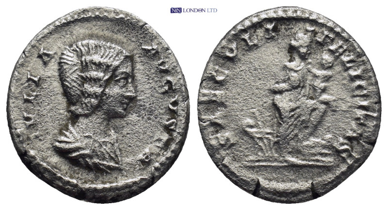 JULIA DOMNA, Augusta, 193-211 AD. AR, Denarius. (18mm, 3.2 g) Rome. Obv: IVLIA A...