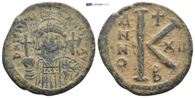 Justinian I, 527 – 565 Half follis year XII (538-539), Æ (30mm, 10.87 g). D N IV...