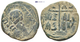 Anonymous Folles. temp. Romanus III, circa 1028-1034. Æ Follis (28mm, 10.7 g). Constantinople mint. Facing bust of Christ Pantokrator / Large cross po...