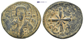 Anonymous, time of Nicephorus III (1078-1081). Æ 40 Nummi (22mm, 4.65 g). Constantinople. Bust of Christ Pantokrator facing, raising hand in benedicti...