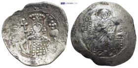 Alexius I (1081-1118). AR Aspron Trachy (25mm, 3.6 g). Constantinople, after AD 1092. Half-length bust of Alexius facing, holding cruciform sceptre an...