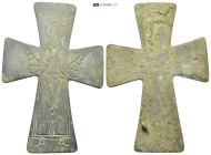 Bronze reliquary cross pendant. (56.7Gr. 107mm.)