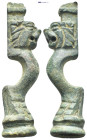 Bronze foot with lion head pattern. (67mm, 40.85 g)