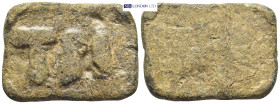 Weight of 2 Unciae (Lead, 43mm, 51.57 g) TPI within incuse square. Rev: BLANK