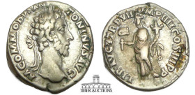 Commodus. AD 177-192. AR Denarius. Rome mint. Struck AD 181. Liberalitas standing left holding abacus and cornucopia. 18 mm, 3.31 g.