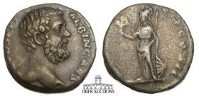 Clodius Albinus. As Caesar, AD 193-195. AR Denarius. Rome mint. Struck under Septimius Severus, AD 194-195. Minerva standing left, holding olive branc...