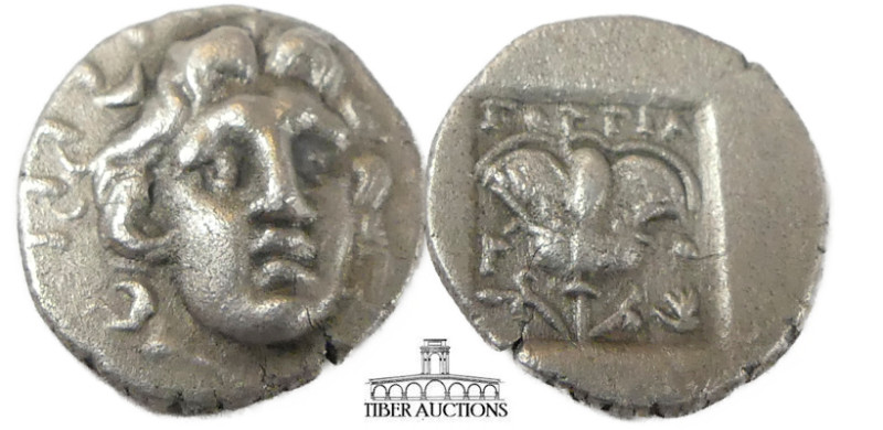 ISLANDS off CARIA. Rhodes. Circa 188-84 BC. AR Hemidrachm. Gorgias, magistrate. ...