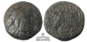 LYDIA. Tralleis. 2nd-1st century BC. Æ 18. Laureate head of Zeus to right. Rev. ΤΡΑΛΛΙ-ΑΝΩΝ Bull standing left; to left, filleted cornucopiae. 18 mm, ...
