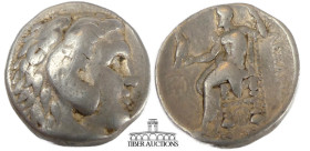 KINGS of MACEDON. Alexander III. 336-323 BC. AR Tetradrachm. Babylon mint. Struck under Antigonos I Monophthalmos, circa 315-311 BC. Head of Herakles ...