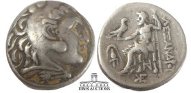 KINGS of MACEDON. Alexander III. 336-323 BC. AR Tetradrachm. Pella(?) mint. Struck under Antigonos II Gonatas, circa 275-270 BC. Head of Herakles righ...