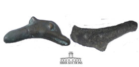 SKYTHIA, Olbia. Circa 525-350 BC. Cast Æ. Dolphin without inscription. 25 mm, 1.30 g.