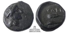 SKYTHIA, Olbia. Circa 380-360 BC. Æ 13. Wreathed head of Demeter right / Eagle standing right on dolphin right. 13 mm, 1.57 g.