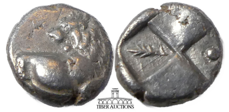 THRACE, Chersonesos. Circa 386-338 BC. AR Hemidrachm. Forepart of lion right, he...