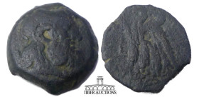PTOLEMAIC KINGS of EGYPT. Ptolemy V Epiphanes. 204-180 BC. (Joint reign of Ptolemy VI and Ptolemy VIII) Æ 18. Alexandria mint. Series 6A. Bearded head...