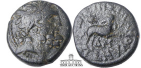 SELEUCIS and PIERIA, Antioch. Augustus. 27 BC-AD 14. Æ Trichalkon. Laureate head of Zeus right / Ram leaping right; star above. 21 mm, 7.38 g.