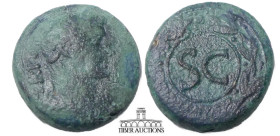 SELEUCIS and PIERIA, Antioch. Augustus. 27 BC-AD 14. Æ As. Struck AD 6-14. Laureate head right / Large S C within wreath of eight elements. 21 mm, 8.9...