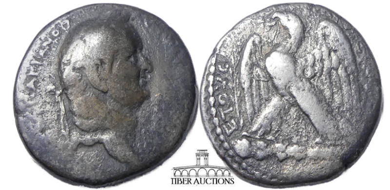SELEUCIS and PIERIA, Antioch. Vespasian. AD 69-79. BI Tetradrachm. Laureate head...