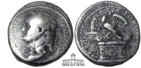 SELEUCIS and PIERIA, Antioch. Vespasian. AD 69-79. BI Tetradrachm. Dated "New Holy Year" 4 (AD 71/2). Laureate bust left, slight drapery on right shou...