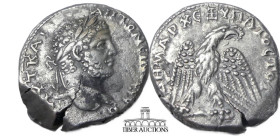 SELEUCIS and PIERIA, Antioch. Caracalla. AD 198-217. BI Tetradrachm. Struck circa AD 208-212. Laureate head right / Eagle standing facing on leg and t...