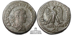 SELEUCIS and PIERIA, Antioch. Philip I. AD 244-249. BI Tetradrachm. Struck AD 248-249. Laureate, draped, and cuirassed bust right / Eagle standing rig...