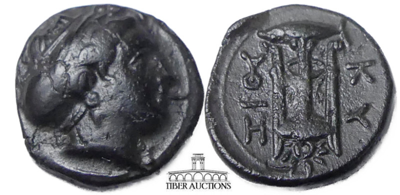 MYSIA. Kyzikos. Circa 400-350 BC. Æ Chalkous. Head of Kore Soteira to right, hai...