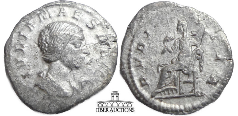 Julia Maesa. Augusta, AD 218-224/5. AR Denarius. Rome mint. Struck under Elagaba...