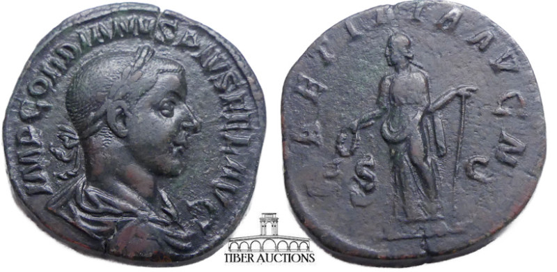 Gordian III. AD 238-244. Æ Sestertius. Rome mint, 3rd officina. 8th-11th emissio...