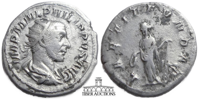 Philip I. AD 244-249. AR Antoninianus. Rome mint. 2nd emission, AD 244. Radiate,...