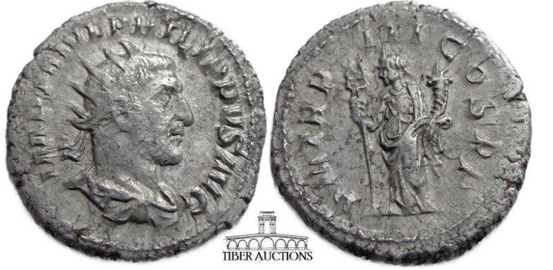 Philip I. AD 244-249. AR Antoninianus. Rome mint. Struck 246 AD. Radiate, draped...