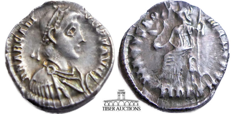 Arcadius. AD 383-408. AR Siliqua. Mediolanum (Milan) mint. Struck AD 388-394. Pe...