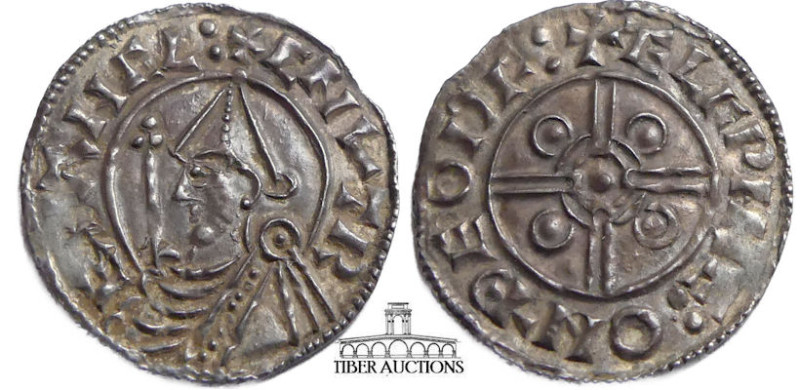 Anglo-Saxon Kings of All England. Cnut AR Penny. 1016-1035. Thetford mint. Point...