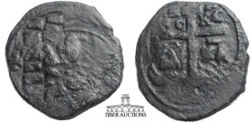 Nicephorus Basilacius, usurper, 1078. Æ Follis , Thessalonica. Nimbate bust of Christ facing, wearing tunic and pallium, raising his right hand in ben...