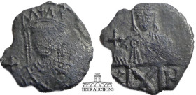 Irene. 797-802. Æ Follis. Constantinople mint. Struck 792-797. Crowned facing bust of Irene, wearing loros, holding globus cruciger and cruciform scep...