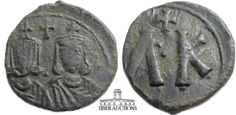 Leo V the Armenian, with Constantine. 813-820. Æ Follis. Syracuse mint. Struck 8...