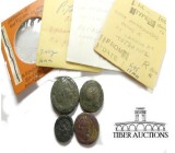 4 assorted attributed Greek bronze coins. 31 g.