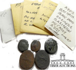 5 assorted attributed Greek bronze coins. 32 g.