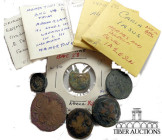 6 assorted attributed Greek bronze coins. 51 g.