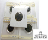 5 assorted attributed Roman bronze coins. 59 g.